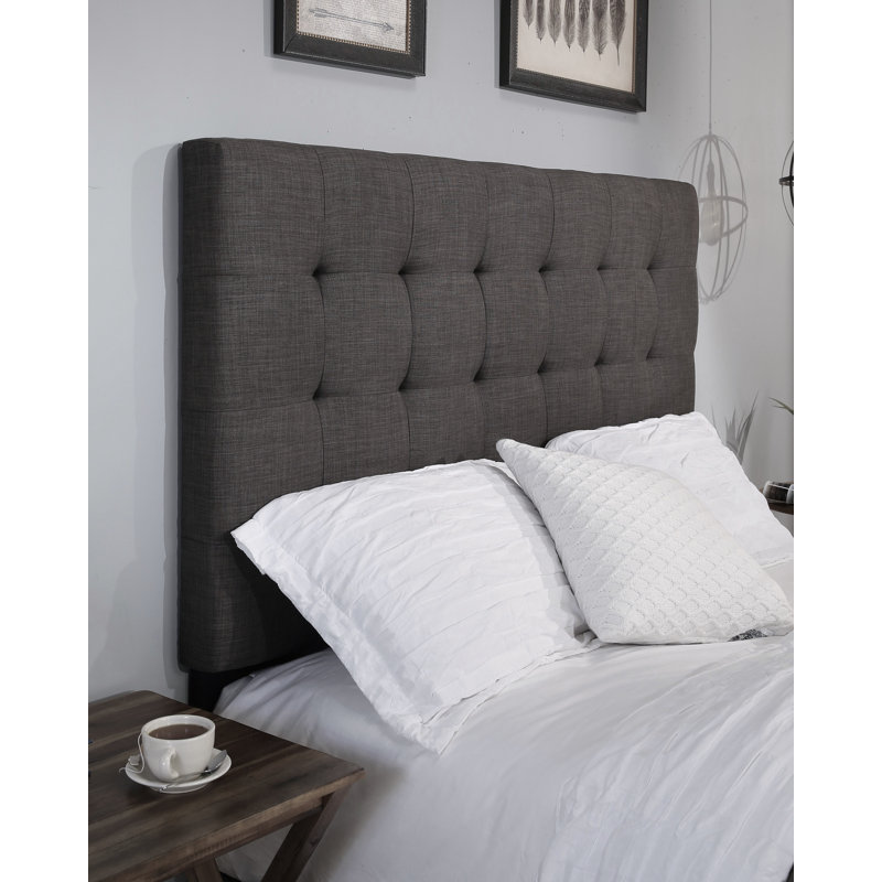 Lit plateforme tapissier avec rangement Kacy-Leigh, 2, Gris foncé, Grand