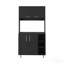 Ensemble de garde-manger, armoire à 2 portes, 3 tablettes pour la cuisine - noir