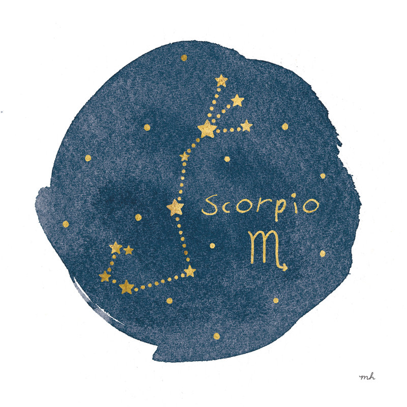 Horoscope Scorpio by Moira Chocolate - Wrapped Canvas Print, 51cm H x 51cm W