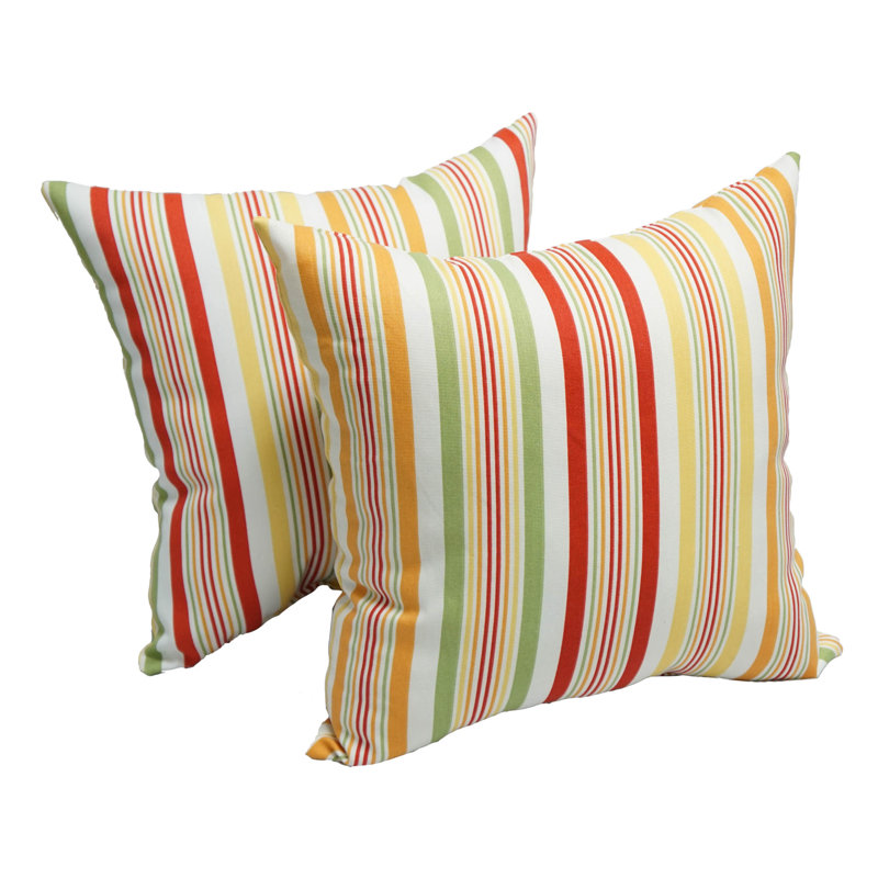 Striped Outdoor Reversible Throw Pillow