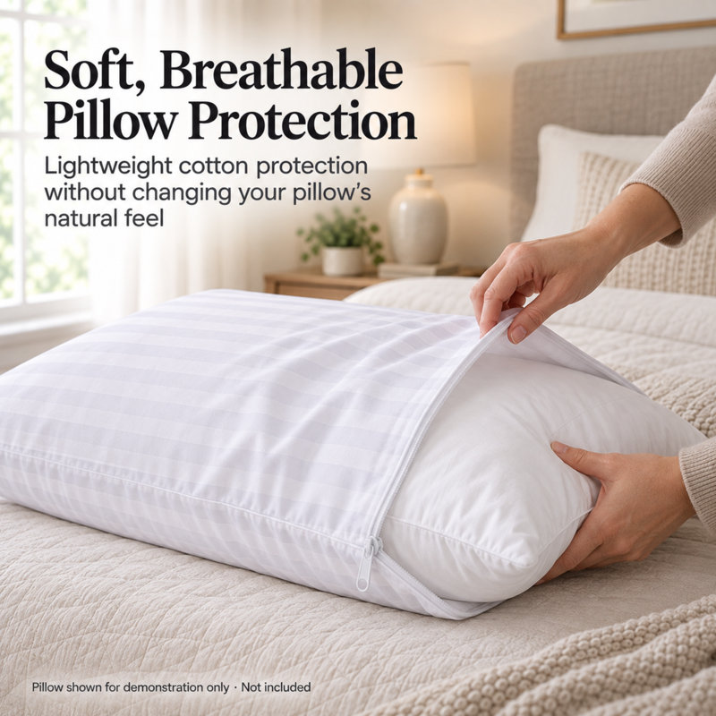 100% Cotton Striped Pillowcase, Queen Pillowcase