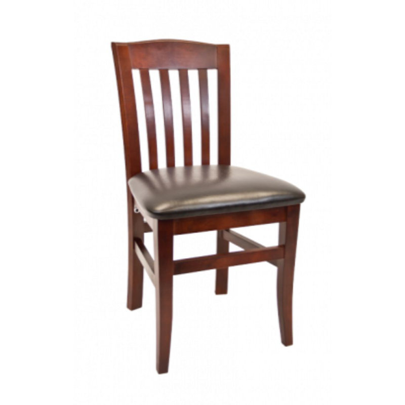 Slat Back Side Chair, Dark Mahogany