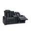 Causeuse de théâtre en cuir véritable de largeur 73 po avec porte-gobelet Eisla-30776711