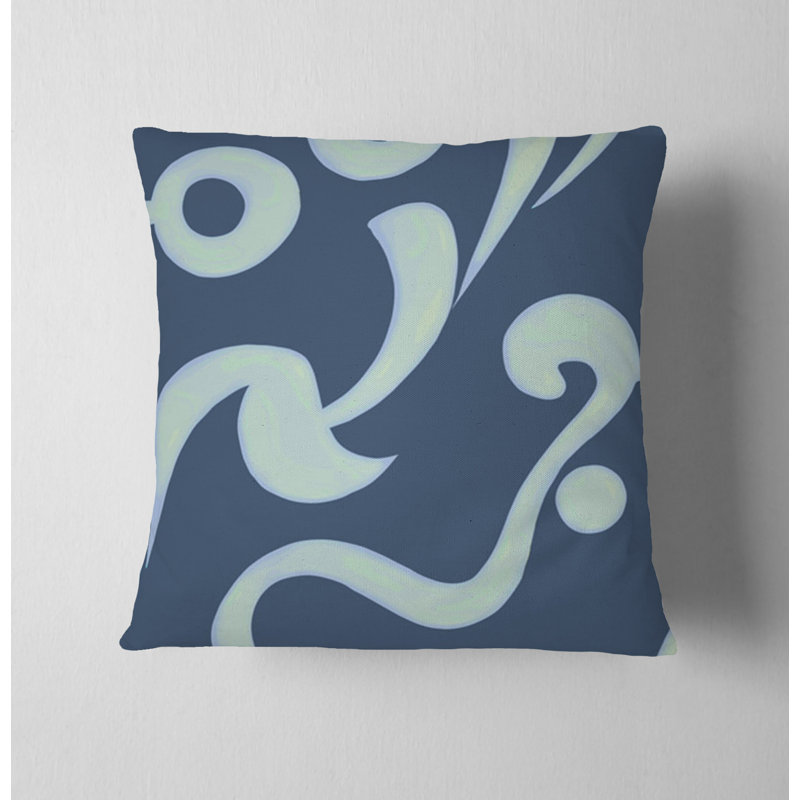 Throw Pillow With Insert, Blue Abstract 12, 20"H x 20"W