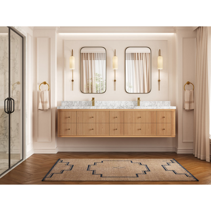 Chêne flottant Hampton X P 22 po De salle de bain D Marbre de Carrare
