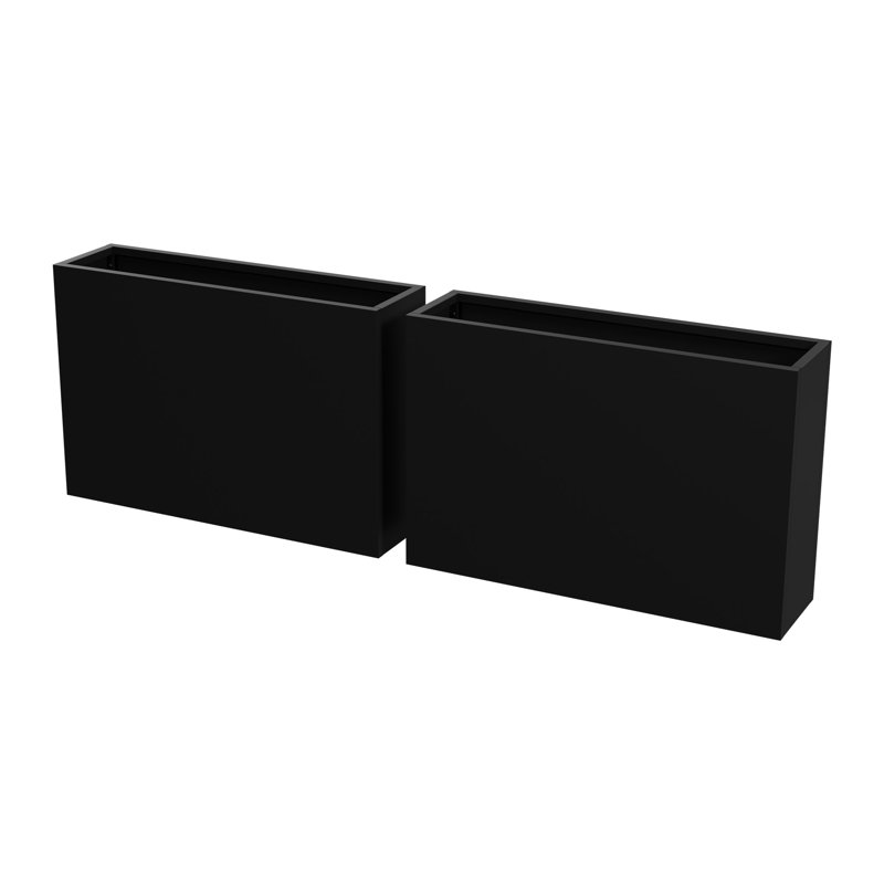 Grand pot de fleurs rectangulaire en métal l 36 po x H 24 po Faye, L 36 po x H 24 po