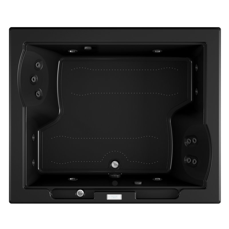 Fuzion® 71.75" x 59.75" Drop in/Undermount Combination Bathtub, Black
