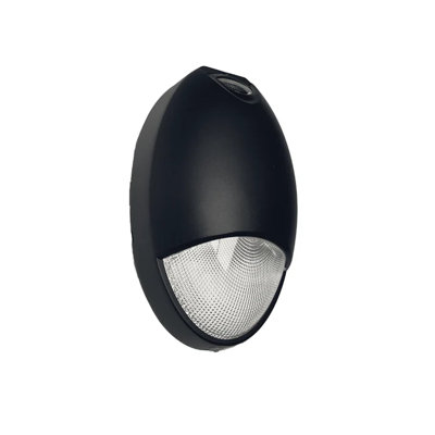 Applique murale à DEL E2 Lighting 15 W Mini sans coupure | Température de couleur réglable 3 CCT | Batterie de secours | Détecteur crépusculaire | Noir