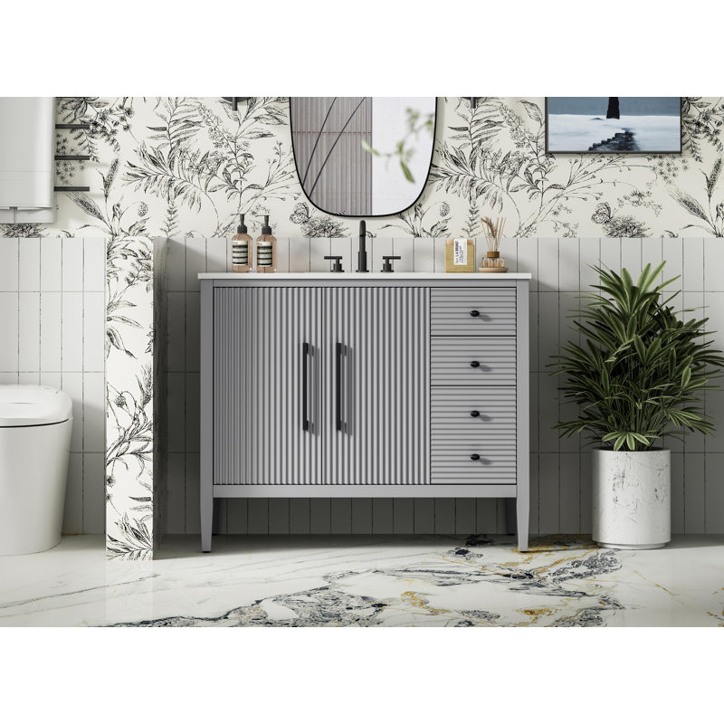 42 inch Single Bathroom Vanity, Grey
