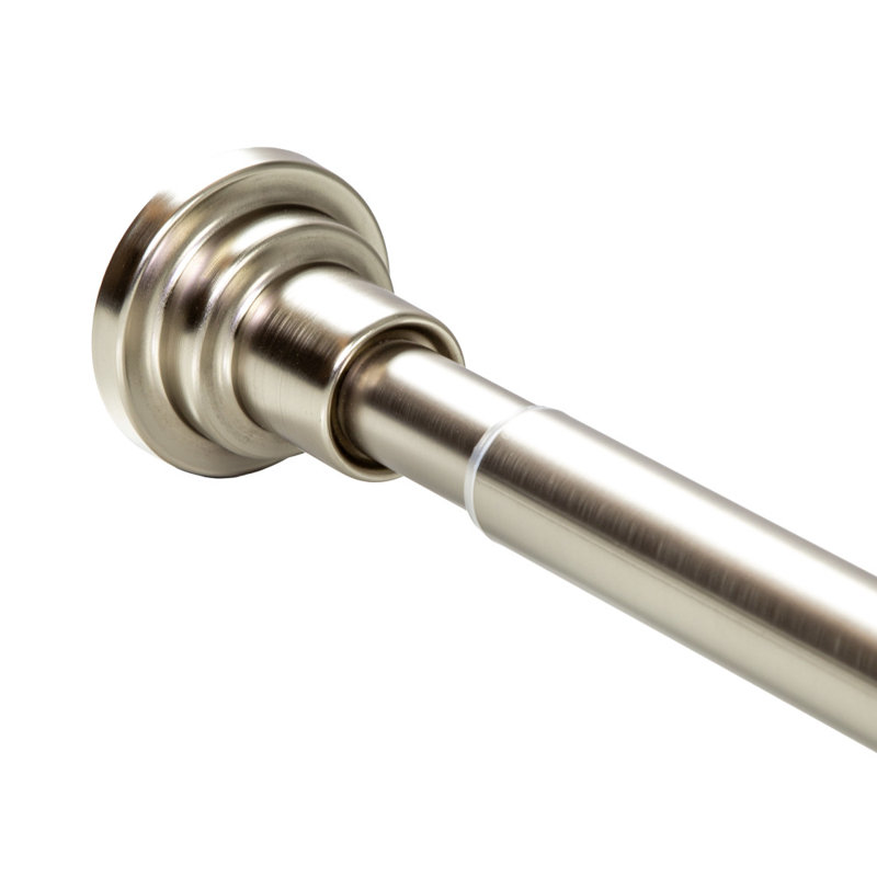 Tringle de rideau de douche à tension ajustable Classic Classic pour salle de bain, 76 po, Nickel satiné