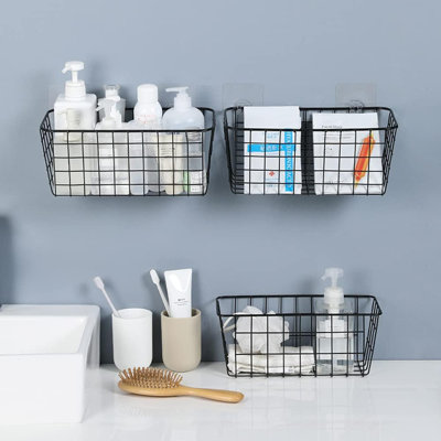 Metal Hanging Basket With Hook Storage