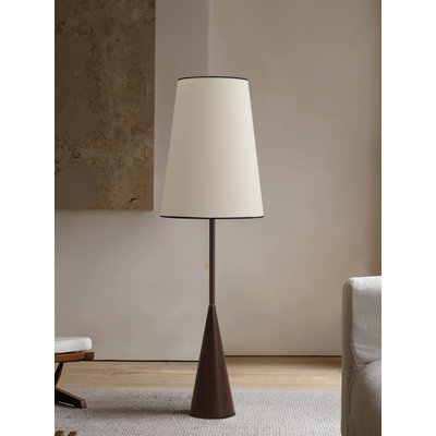 French Vintage-Style Iron & Fabric Floor Lamp