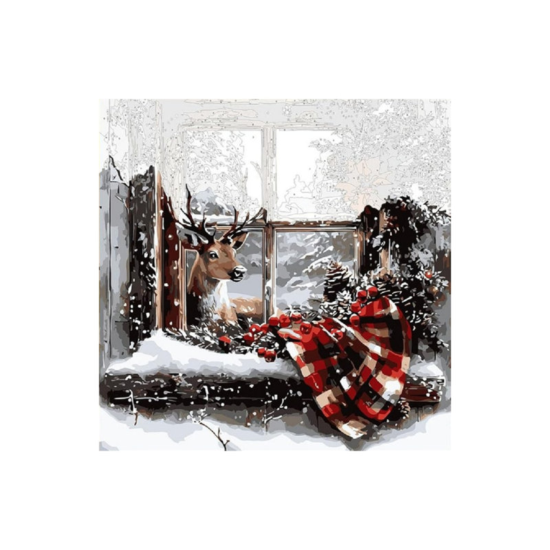 Art mural en toile de Noël sans cadre 16 po x 16 po