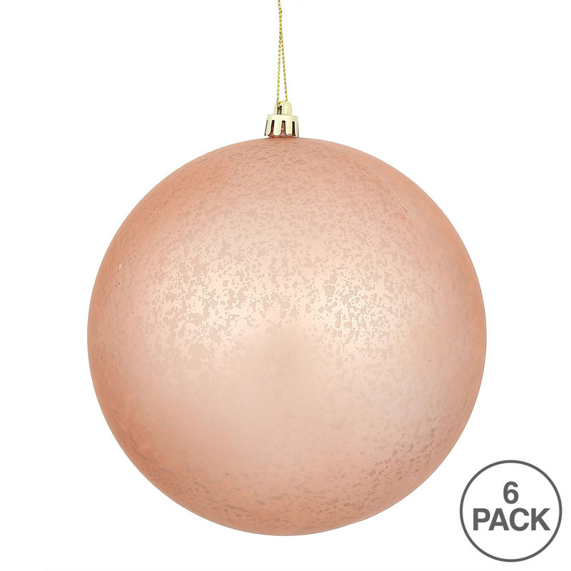Ornement boule de mercure mat, Or rose, H 4 po x l 4 po