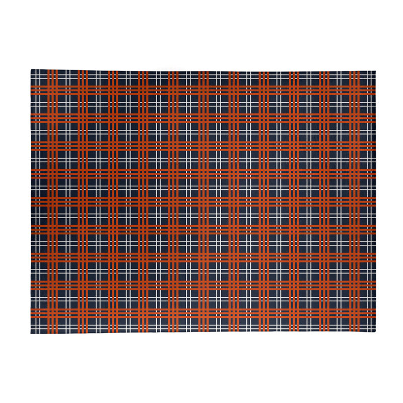 Tapis à carreaux bleu, Rectangle 9 pi x 12 pi