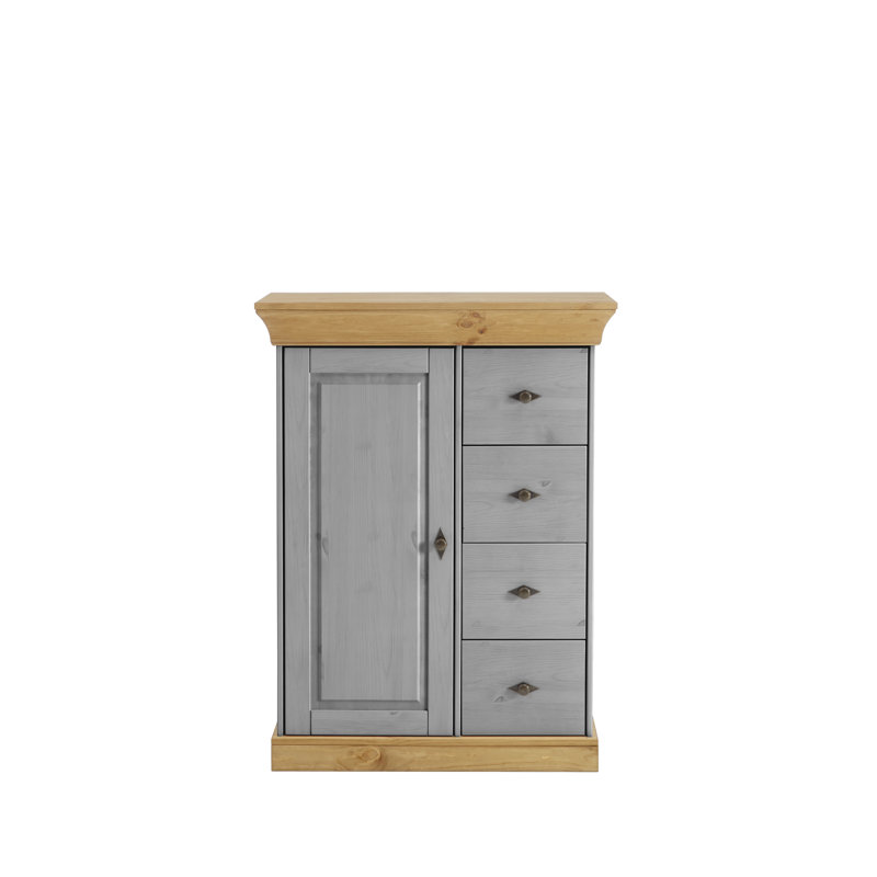 Kelly 88cm Sideboard, Grey/Leach-coloured, 117cm H x 88cm W x 44.9cm D