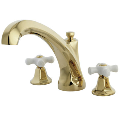 Kingston Brass Metropolitan Two-Handle 3-Hole Deck Mount Roman Tub Faucet