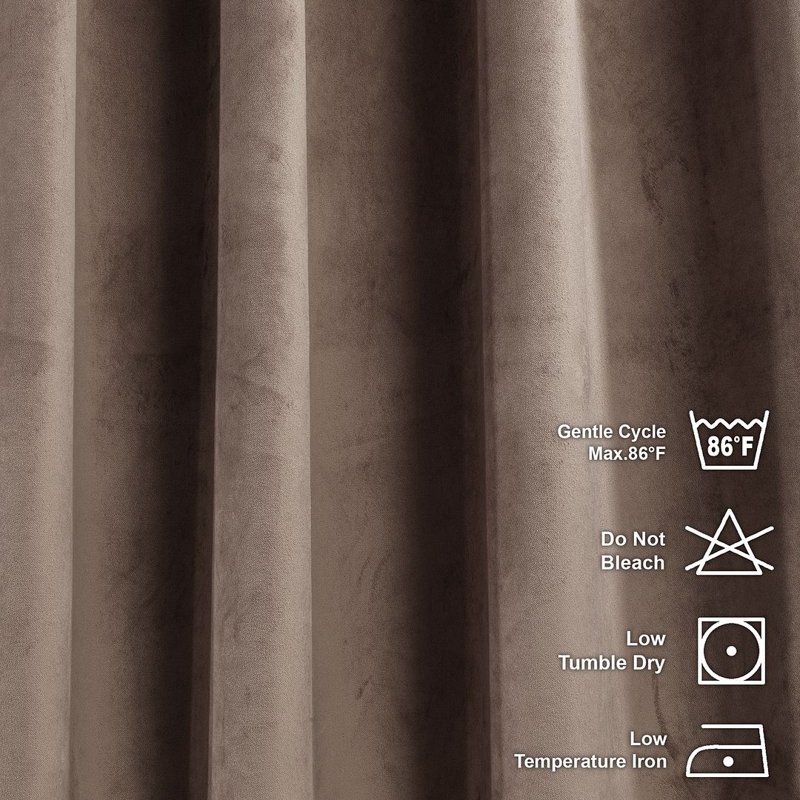 Pinch Plate Room Darkening Extra Long & Extra Wide Decorative Curtain - Single Panel_1, 190cm Width x 265cm Drop, Taupe