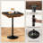 Square Bar Table with Storage, Pub Table with Sliding Tabletop