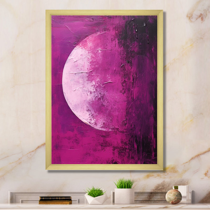 Lune mystère luminosité I, H 44 po x l 34 po x P 1,5 po, Cadre doré simple