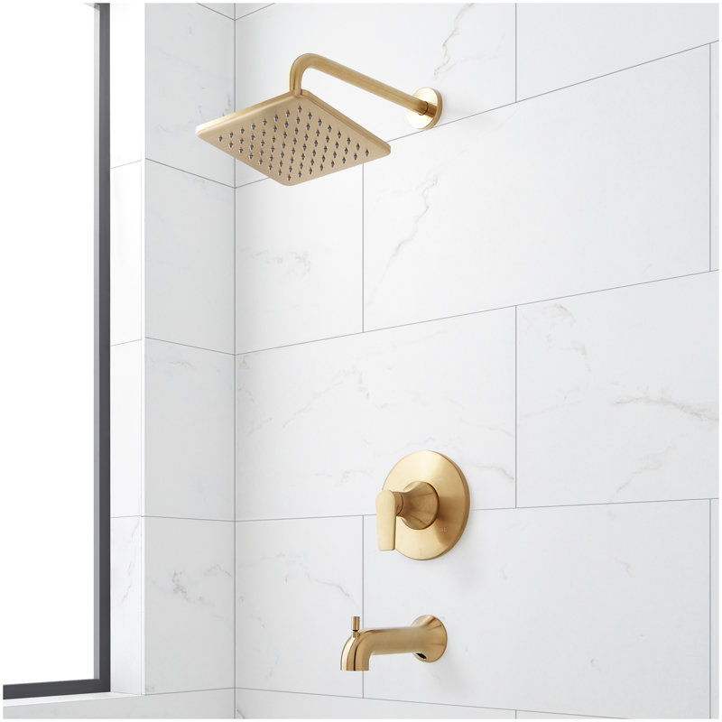 Berwyn Pressure Balance Tub and Shower System - Brushed Gold