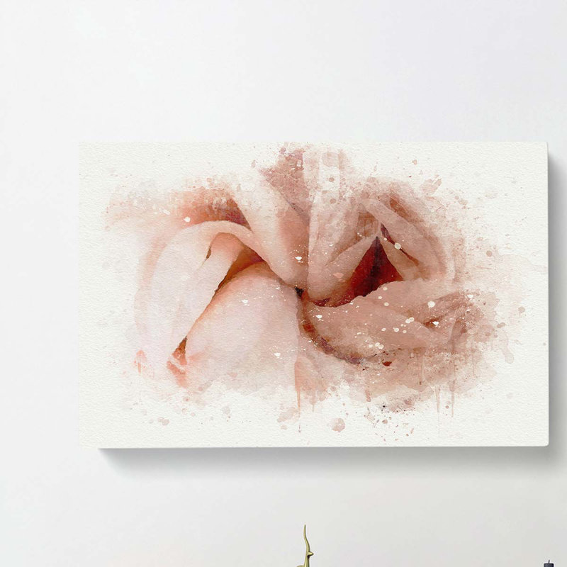 Petals Of A Pink Carnation In Abstract by Kono Bairei - Wrapped Canvas, 60cm H x 91cm W x 3cm D