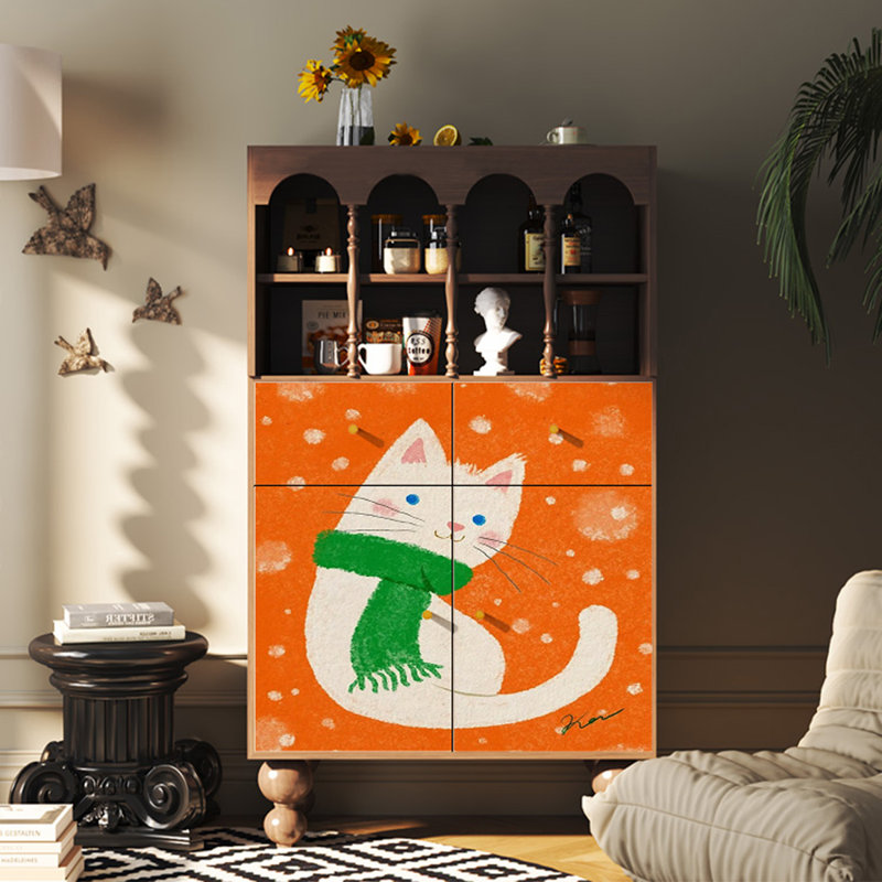 Modern creative simple wooden accent cabinet