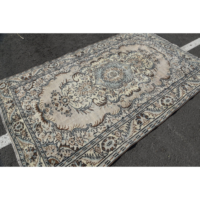 Tapis de luxe, grand tapis de 5,4 x 8,5 pi, tapis turc, tapis rétro, tapis tissés à la main beige, tapis modernes