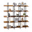 Bibliothèque à 5 niveaux avec bureau ouvert, tablette de style industriel rétro avec structure en métal-212827917
