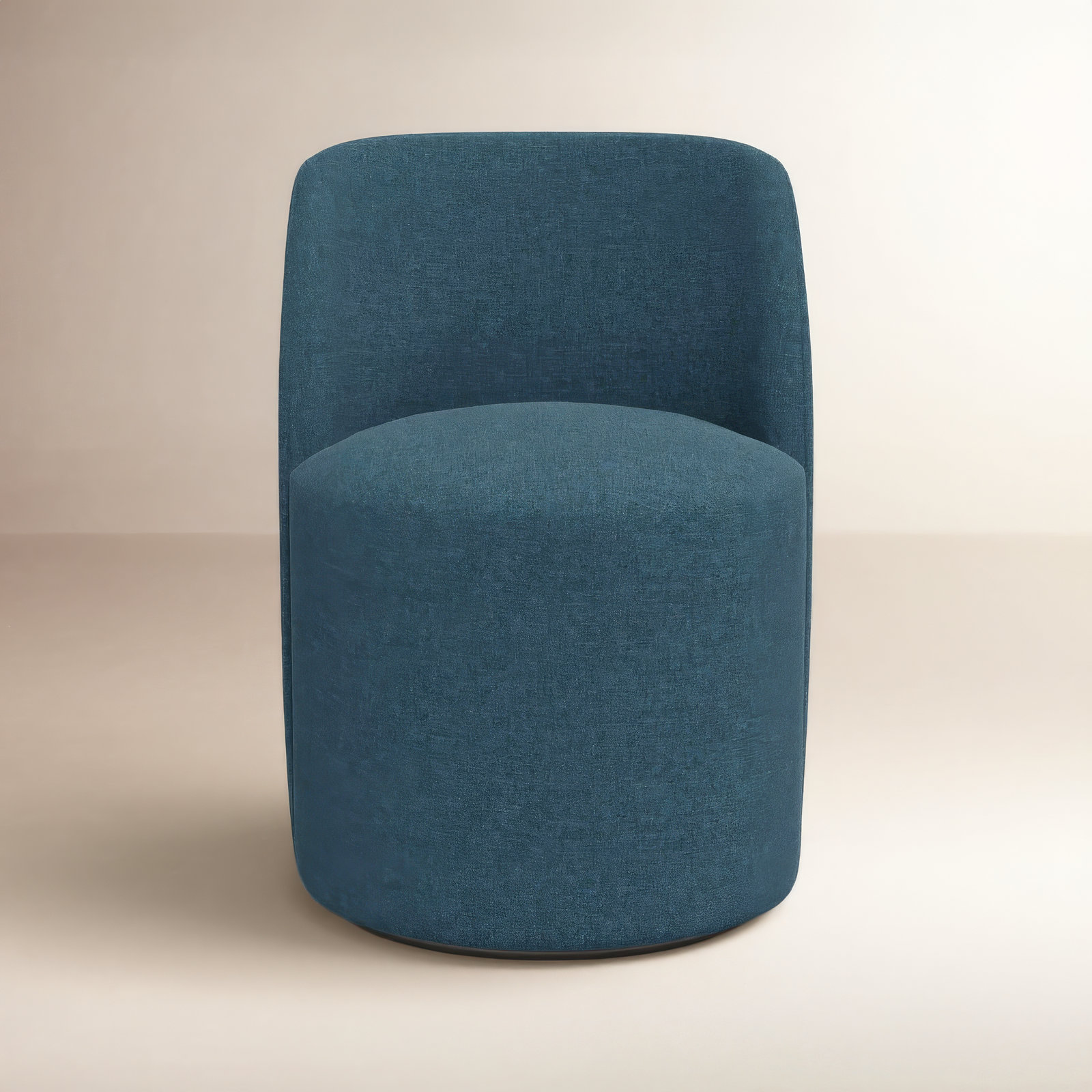 Begonia Swivel Dining Chair, Zuma Navy Textured Linen