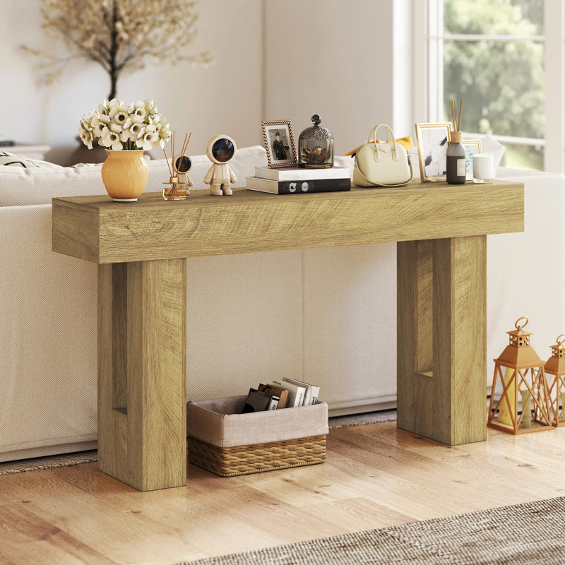 Console, canapé, mélamine, surface facile à nettoyer, anti-basculement, structure robuste, mobilier d'appoint polyvalent pour le salon, couloir, vestibule, décor