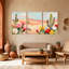 «Cactus Desert Cactus», ensemble de 3 impressions sur toile-606577942