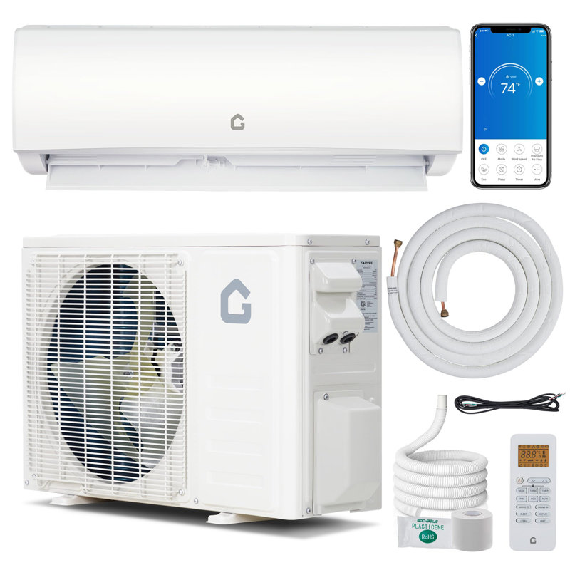 Système de chauffage / climatisation 18 000 BTU mini, AC 4 en 1 mini, 21 SEER, jusqu'à 1250 pieds carrés Ft