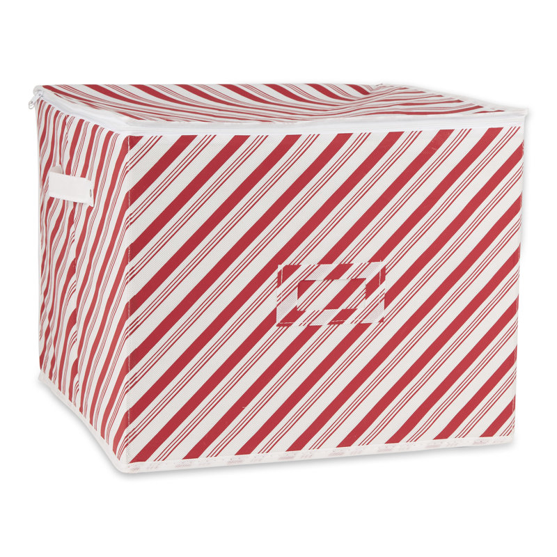 Cube de rangement en tissu bonbon à rayures