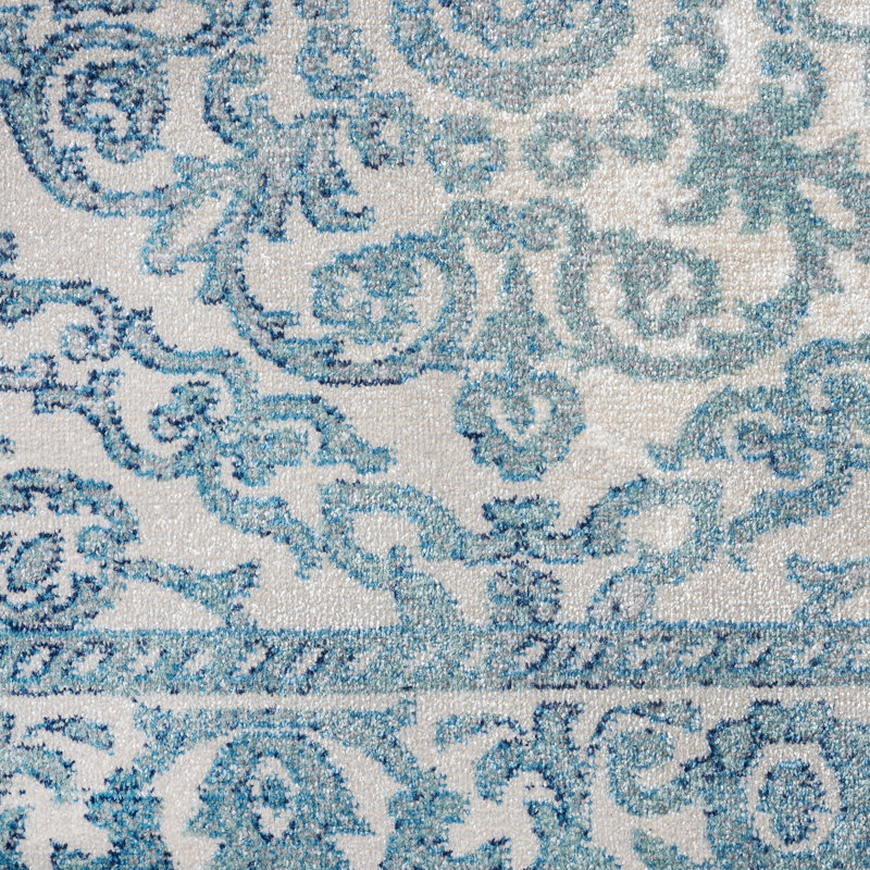 Tapis bleu Deundre, Tapis de couloir 2 pi 3 po x 7 pi 7 po