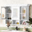 Armoire de salle de bain 47,8 "- 6 tablettes spacieuses, conception moderne avec 5 tablettes et plus, 3 compartiments ouverts, rangement
