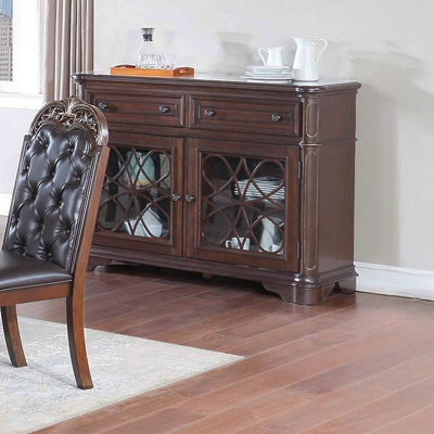 Traditional Style Dark Oak 1Pc Server Drawers Storage Cabinet Wooden Furniture Dining Room Furniture