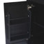 Îlot de cuisine avec comptoir rabattable, 5 roulettes, armoire de rangement, tablettes ouvertes et 3 tiroirs-106925435