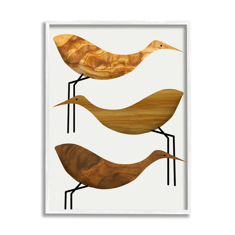 «Abstract Abstract Wood Storks Rustic Birds» par Daphne Polselli, reproduction d'art graphique, H 30 po x l 24 po x 1,5 po