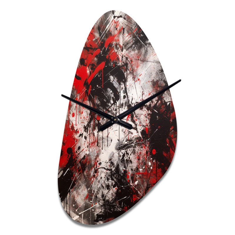 Abstract Graffiti - Marble Asymmetrical Metal Wall Clock, Modern Unique Shape Wall Clock Print, Medium