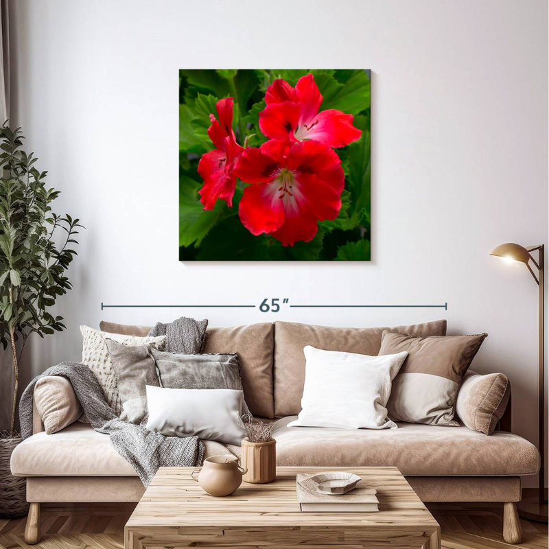 Red Hibiscus Flowers, 36" H x 36" W