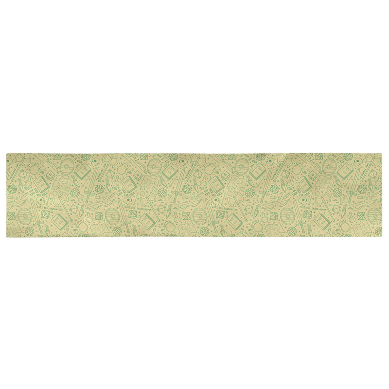 Chemin de table géométrique avicia, 90 po x 16 po, Jaune / vert, 100 % coton