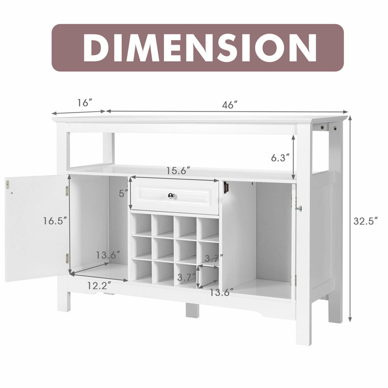 Buffet de rangement Strongsville, Blanc