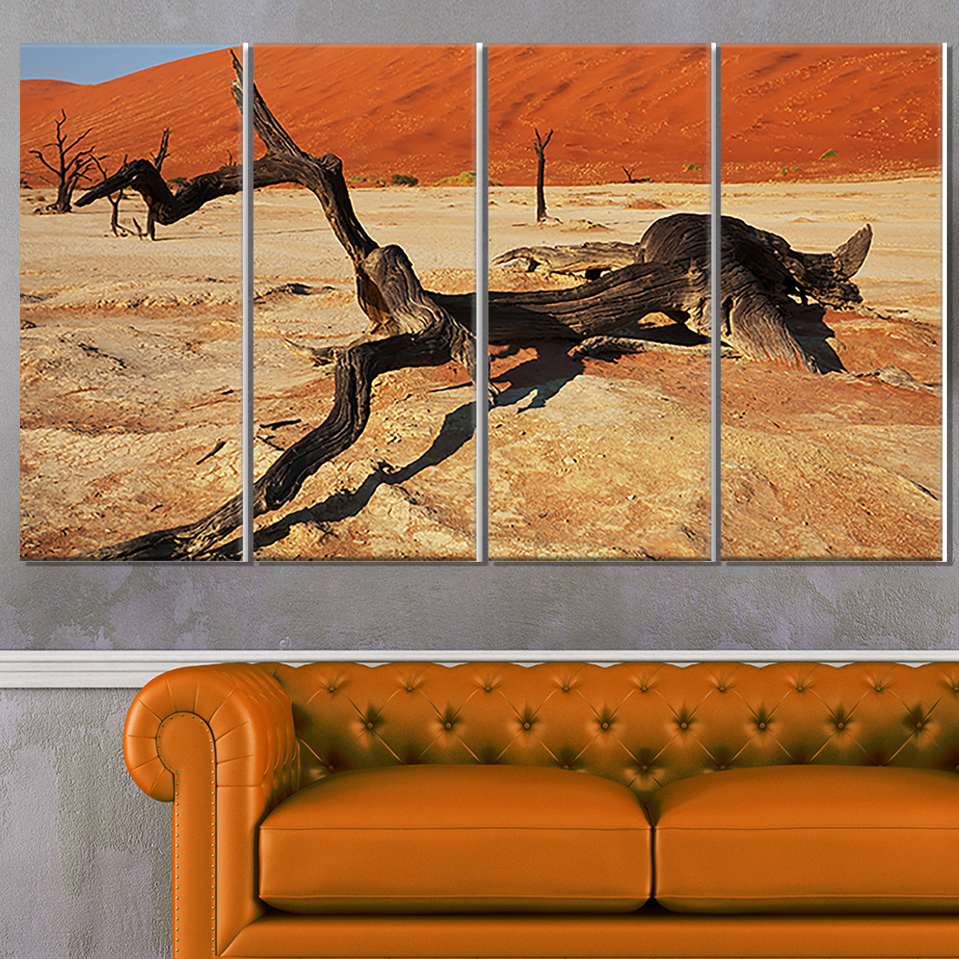 Design Art 'Decayed Tree in Dead Valley' 4 Piece Photographic Print on ...