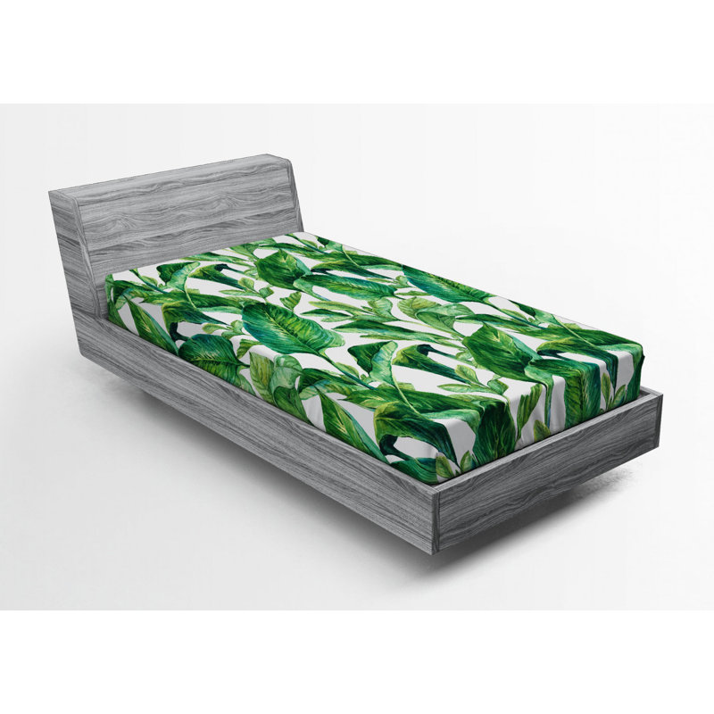 Microfiber Floral Fitted Sheet, Twin Fitted Sheet