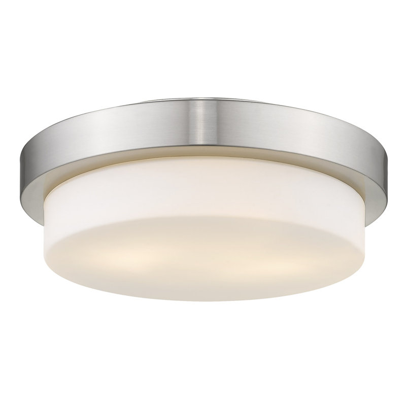 Plafonnier encastré 2 lumières 13 po Ayzen, Étain, H 4,25 po x l 13 po x P 13 po