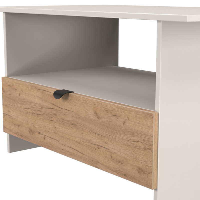 Sunehri Coffee Table with Storage, White/Oak