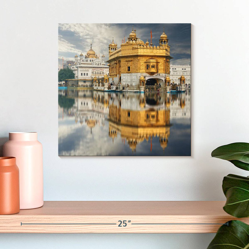Nicci Golden Temple In India, 16" H x 16" W