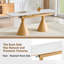 Table de salle à manger extensible de luxe moderne, plateau de table en pierre de marbre blanc avec pieds en métal effilés blancs, table de salle à manger rectangulaire multifonctionnelle pour 4 à 8 membres de la famille-131073770