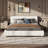 Modern Bouclé Upholstered Platform Bed with Extra-Thick Headboard-123862944